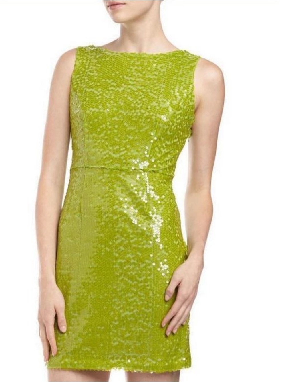 Marc New York Sequin Lime Green Mini Dress Vintage Size 4